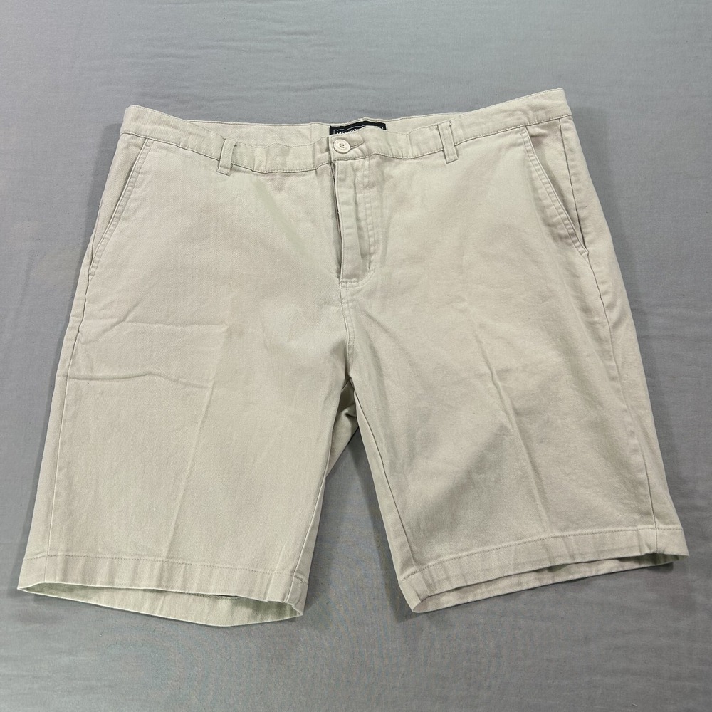 VINTAGE Members Only Shorts Mens 38‎ Beige Chino 9" Inseam Casual Preppy Golf